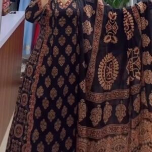 PREMIUM COTTON THREE PIECE GOWN SET