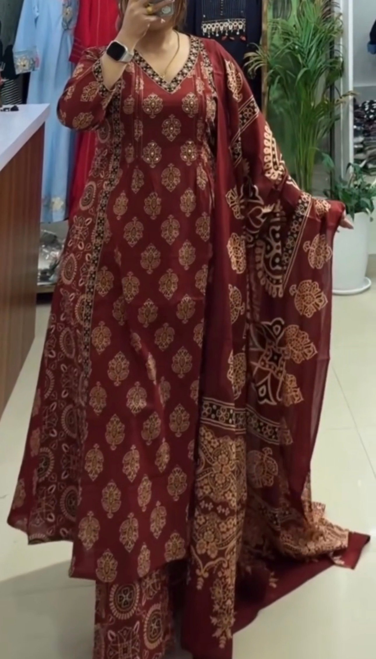 PREMIUM COTTON THREE PIECE GOWN SET - Image 2